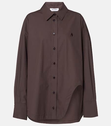 Diana oversized cotton poplin shirt in brown - The Attico