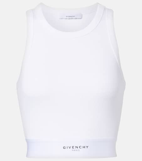 Tシャツ・カットソー GIVENCHY Ribbed tank top with 4g detail Bianco Givenchy 4G-plaque Tank Top | White | FARFETCH