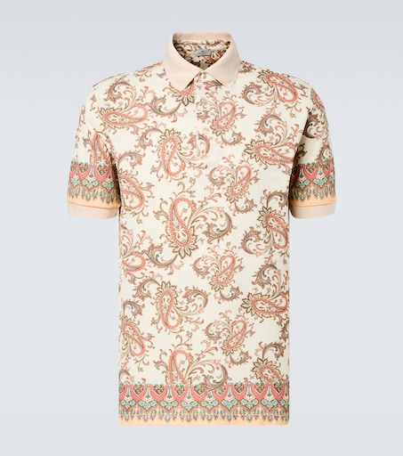 Etro Paisley cotton piqué polo shirt