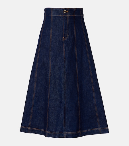 Alix denim midi skirt in blue - Veronica Beard | Mytheresa