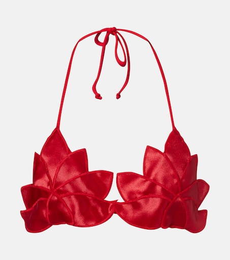 Poppy Flowers bikini top in red - Farm Rio | Mytheresa