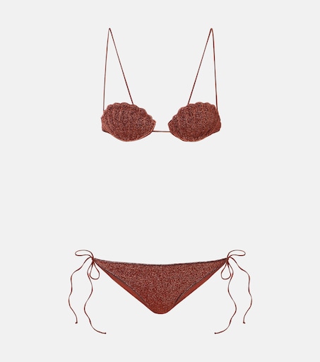 Lumière Shell bikini in brown - Oseree | Mytheresa