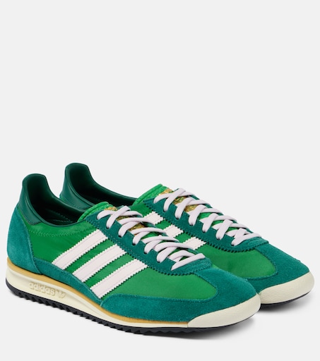 SL 72 leather-trimmed sneakers in green - Adidas | Mytheresa