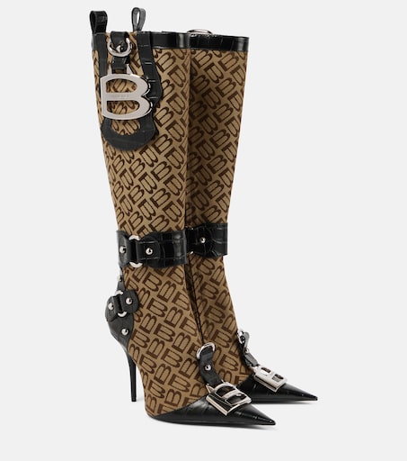 Essex leather-trimmed knee-high boots