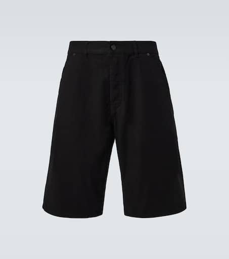 Mid-rise cotton twill Bermuda shorts in black - Saint