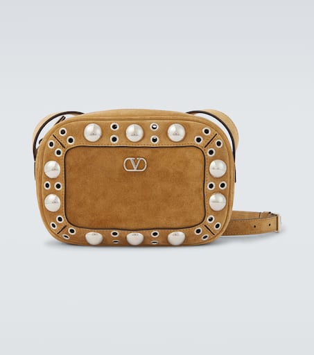ショルダーバッグ・ポシェット Valentino Garavani Camel Suede Nellcate Crossbody Bag Valentino Garavani Nellcôte Small Shoulder Bag In Suede With