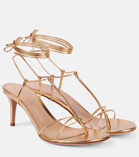 70 metallic leather thong sandals in gold - Gianvito Rossi