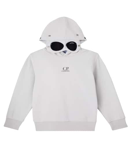 cp.company グレーパーカー goggle hoodie Google Lens cotton fleece hoodie in grey - C P Company Kids
