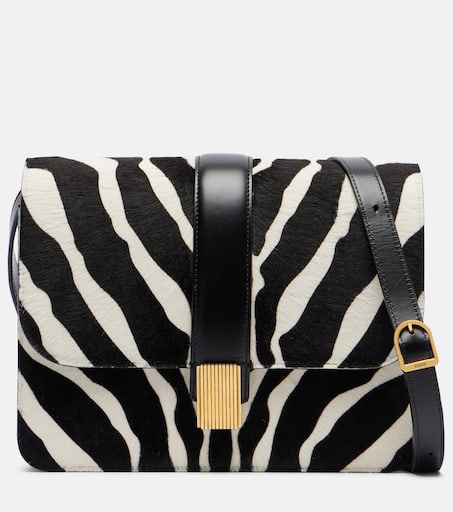 Blake zebra-print calf hair crossbody bag in white - Khaite Blake zebra-print calf hair crossbody bag in white - Khaite