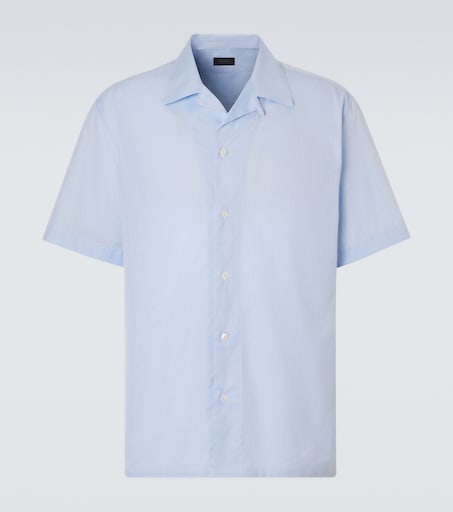 Brioni Striped cotton poplin bowling shirt