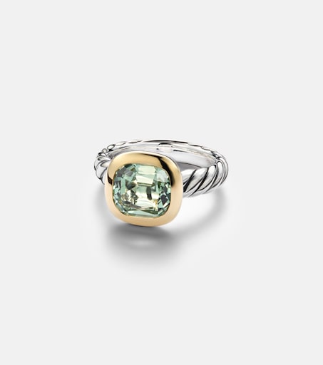 DY Mercer® sterling silver and 18kt gold ring with prasiolite