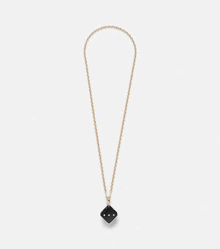 Dado Jumbo 18kt gold and wood pendant necklace with diamonds