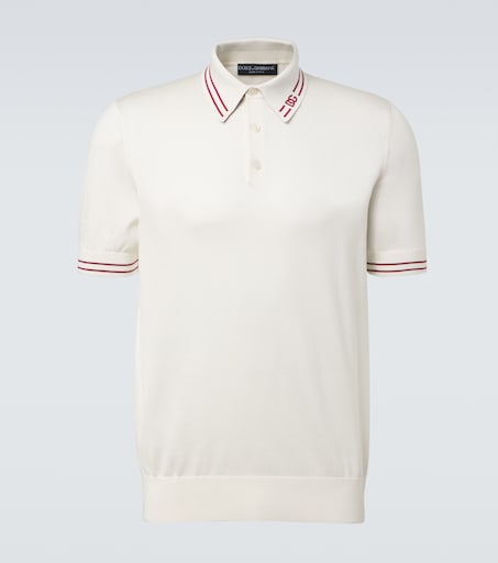 DG silk polo shirt in white - Dolce Gabbana | Mytheresa