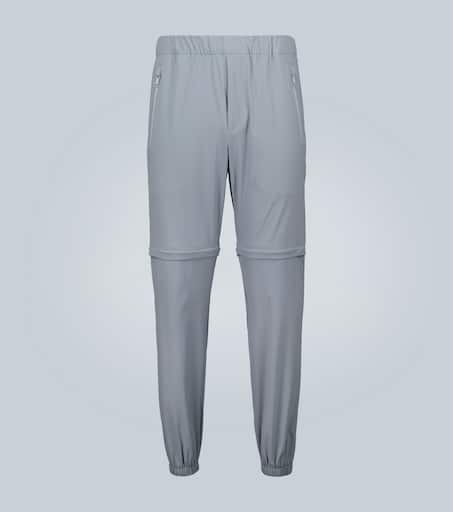 zip-off stretch pants in grey - Prada | Mytheresa