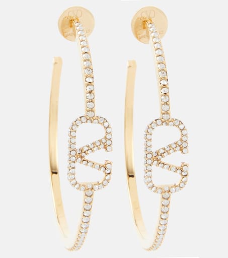 【関税&送料込】Valentino Garavani Embellished l Earring Valentino Garavani VLogo Signature crystal-embellished