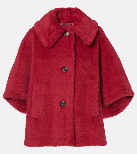 Teddy Bear cape in burgundy - Max Mara | Mytheresa