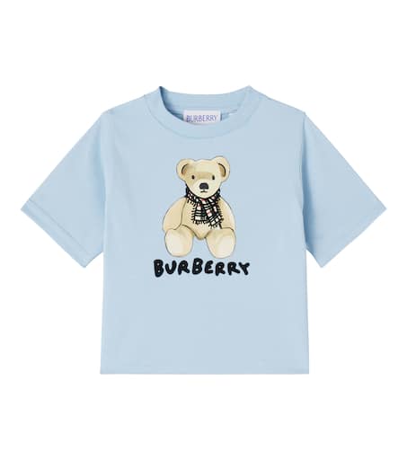 Baby Thomas Bear cotton jersey T-shirt in blue - Burberry