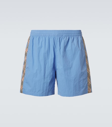 Burberry Check swim trunks in blue - Burberry | Mytheresa
