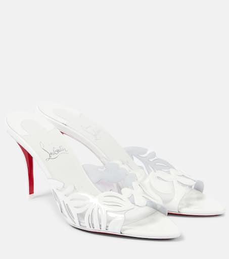 *CHRISTIAN LOUBOUTIN* アポストロフィア80 レザー付きミュール CHRISTIAN LOUBOUTIN Apostropha 80 crystal-embellished