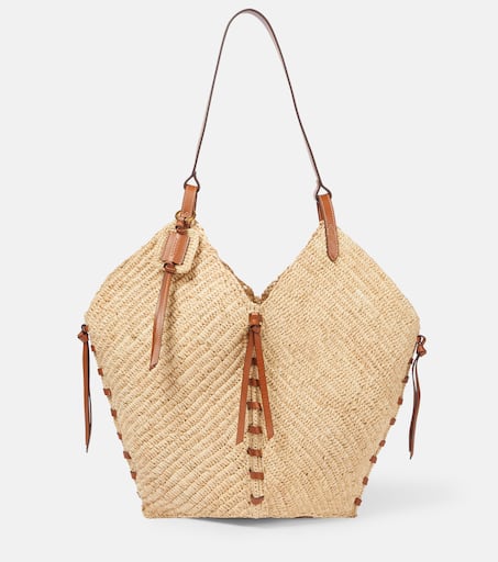 ボストンバッグ Isabel Marant Raffia Wardy Travel Bag ISABEL MARANT Tampa whipstitched leather and printed silk