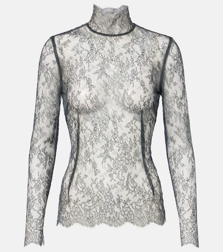 Tシャツ・カットソー DOLCE & GABBANA Dg floral lace top DOLCE & GABBANA Top White Floral Lace Silk Sleeveless Tank