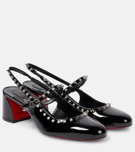 【Christian Louboutin】MARY JANE JANISPIKES●1250705B439BLAC Sweet Janispikes - Ballerinas - Patent calf leather - Black