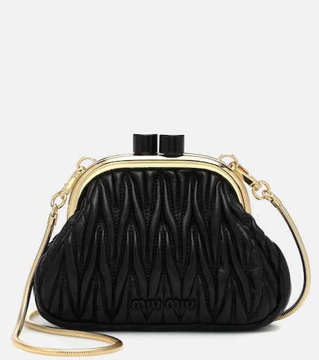Miu Belle Mini matelassé leather clutch in black - Miu Miu | Mytheresa