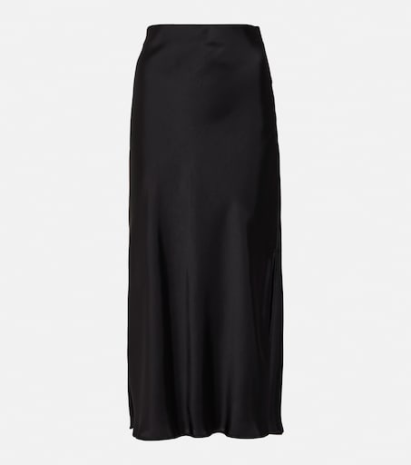 Satin midi skirt