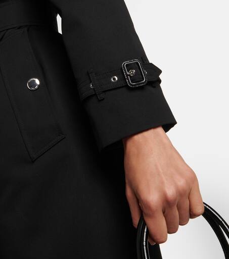 Black gabardine trench coat clearance