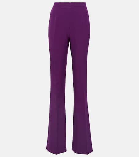 【Safiyaa】 Alexa high-riseフレアクレープパンツ Navy Alexa stretch-crepe flared pants | SAFIYAA | NET-A-PORTER