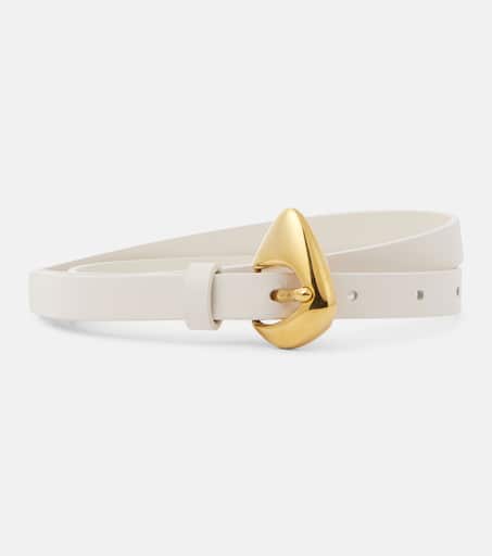 Fin leather belt in white - Bottega Veneta | Mytheresa