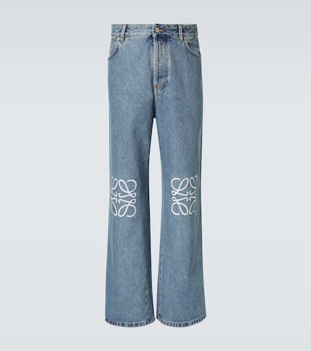 LOEWE デニム LOEWE Anagram Wide-Leg Logo-Embroidered Jeans for Men | MR PORTER