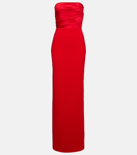 Afra satin-trimmed gown in red - Solace London | Mytheresa