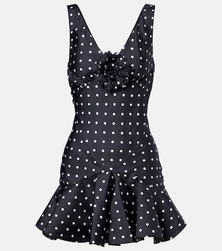 Polka-dot silk twill minidress in black - Rodarte | Mytheresa