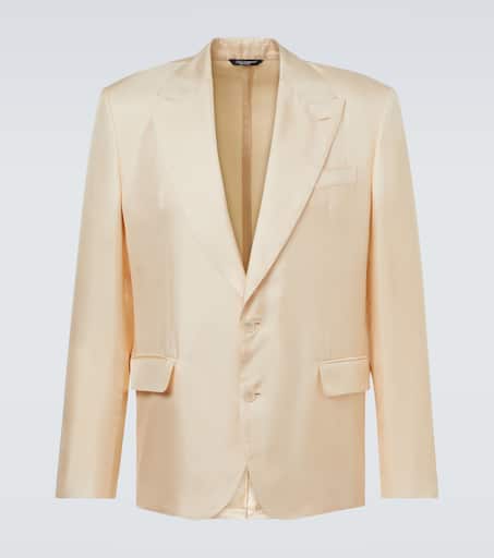 【送料&関税込】Dolce & Gabbana Prince Of Wales Blazer Prince of Wales check virgin wool blazer in grey - Dolce