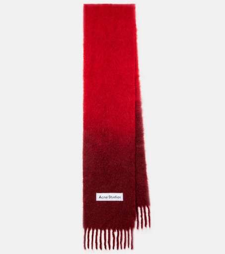 Vally fringed scarf in red - Acne Studios | Mytheresa