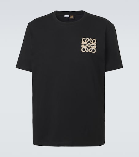 Loewe Paula's Ibiza ブラックポロシャツ Paula's Ibiza cotton jersey T-shirt in black - Loewe | Mytheresa