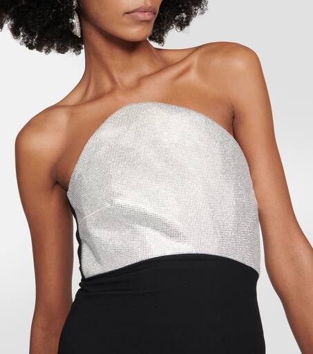 Embellished wool and silk midi dress in black Roland Mouret