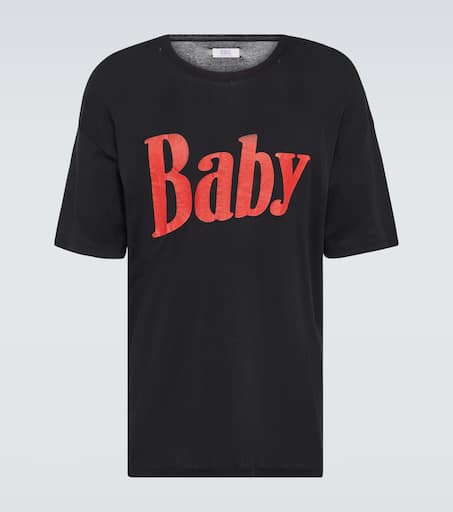 【関送無料】 ERL cotton jersey T-shirt Tシャツ Printed cotton jersey T-shirt in black - ERL | Mytheresa