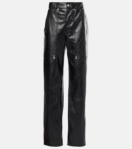 【関税&送料込】Marant Etoile Kelsie Leather-Alternative Mat MARANT ÉTOILE Ayali crinkled-faux leather mini shirt dress