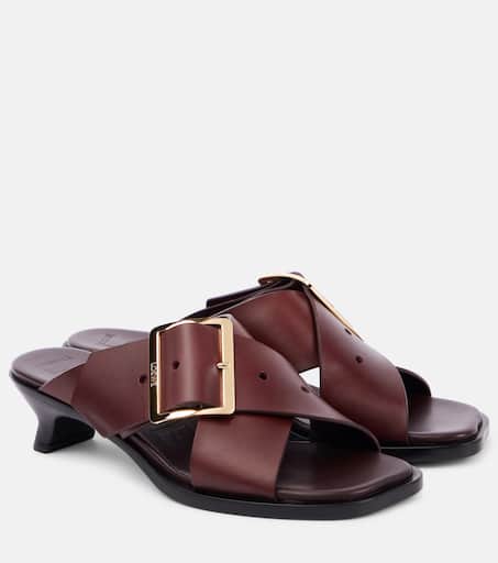 サンダル・ミュール LOEWE Petal sandals in laminated leather Loewe Petal leather sandals Loewe