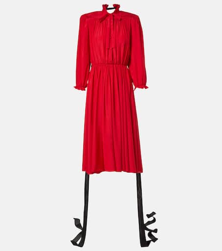 ワンピース Balenciaga Midi Dress With Bow And Blue Print Women's Balenciaga Dresses | Nordstrom