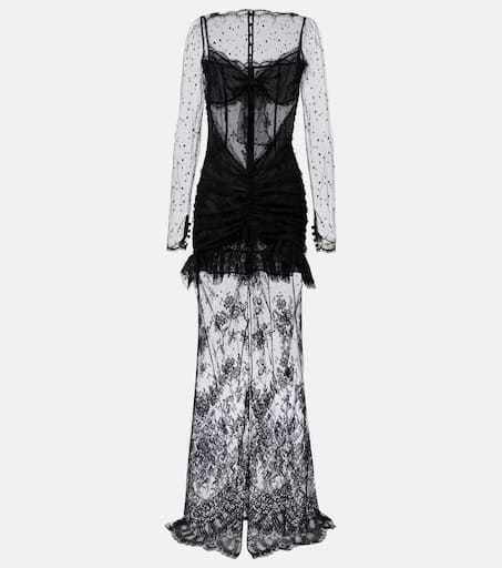 ワンピース ALESSANDRA RICH LAMINATED JERSEY AND LACE SLIP DRESS Alessandra Rich LAMINATED JERSEY AND LACE SLIP DRESS