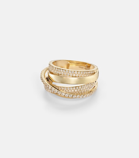 Orbit 18kt gold ring with diamonds
