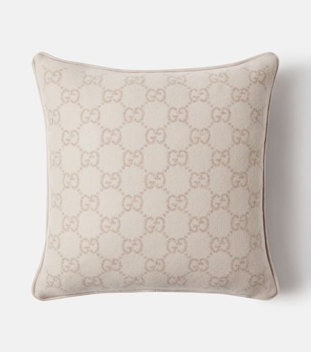 GG jacquard wool and cashmere cushion in white - Gucci | Mytheresa