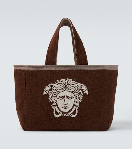 Versace Medusa cotton-terry jacquard tote bag