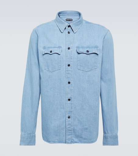 Tシャツ・カットソー TOM FORD SS23 COTTON DENIM SHIRT (CAD024_DEX202DP222) P00945496.jpg