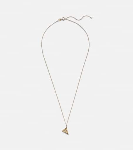 Take a Pizza My Heart 10kt gold necklace with ruby in gold