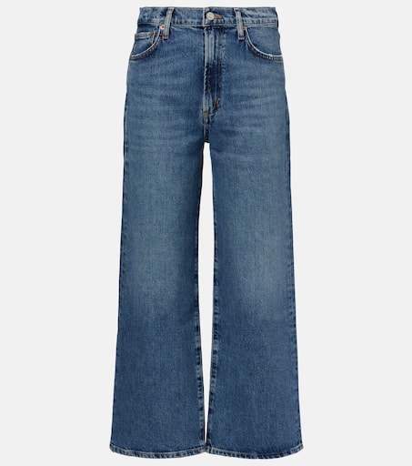 Harper Crop mid-rise wide-leg jeans in blue - Agolde | Mytheresa