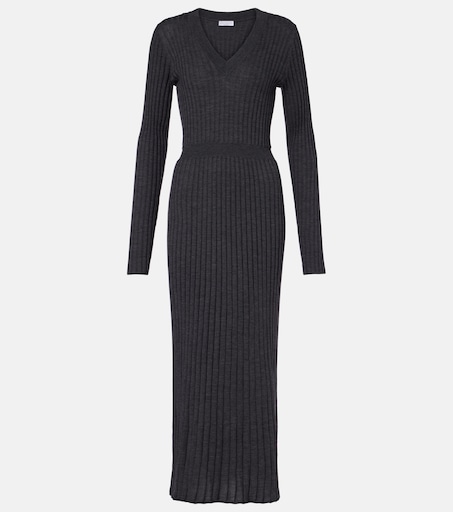 fitted lace wedding dress Sweater Rib Turtleneck Dress - Heather Grey